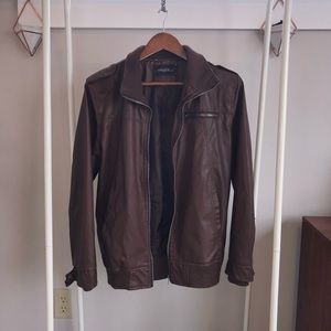 Zhelin Brown Pleather Jacket